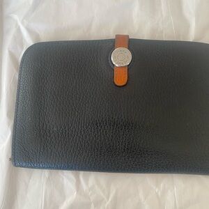 Black Hermes Leather women’s wallet